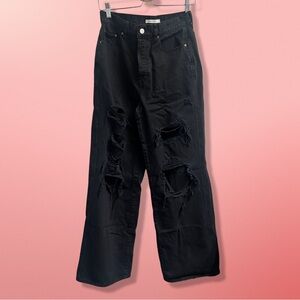 PACSUN Super Wide Leg Distressed Baggy Jean